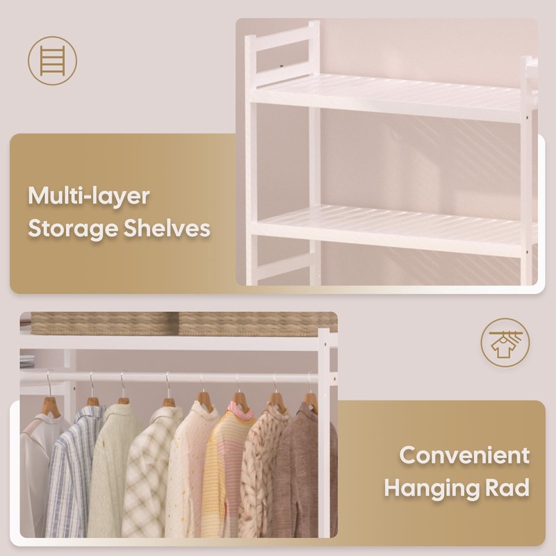 Cozivolife Over The Washer and Dryer Storage Shelf Bamboo,5 Tiers