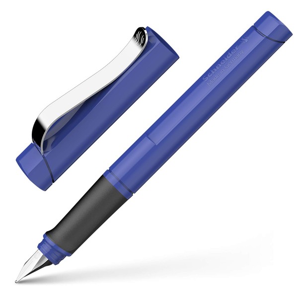 Schneider Base Uni Fountain Pen, Medium Tip, Blue Ink, Blue Barrel, 1 Each (160203)