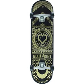 Blueprint Skateboards Home Heart Black/Gold Complete Skateboard - 8.12" x 32"