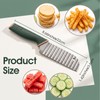 Crinkle Cutter Knife Waffle Fry Wave Slicer 8.66in Green Handle