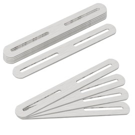 Silver Metal Brackets, Adjustable Flat Mending Plates with Slots, Wood Mending Joining Straight Brace Support for Furniture Repairing (Silver, Pack of 10)