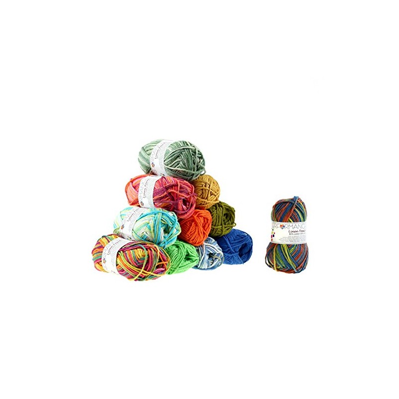 10 x 50 g Knitting Yarn Yellow Linen Touch #