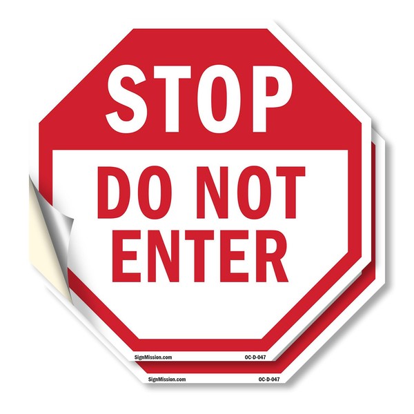 Stop Do Not Enter (2 Pack) 18 inch X 18