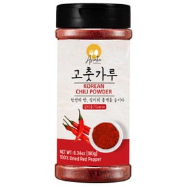 Premium Gochugaru Korean Red Pepper Flakes - 100% Asian Sun-Dried Chili Flake Powder for Kimchi, Stews, and Versatile Cooking - 6.34OZ BOTTLE