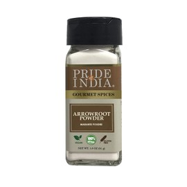 Pride of India - PACK of 6 - Natural Arrowroot Ground Powder – Gourmet Baking & Thickening Agent – Gluten & GMO Free – Good for Sauces, Fritters & Fries – Easy to Use – 2oz. Dual Sifter Bottle