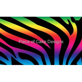 1/4 Sheet - Rainbow Zebra Stripes Birthday - Edible Cake/Cupcake Topper-D4096