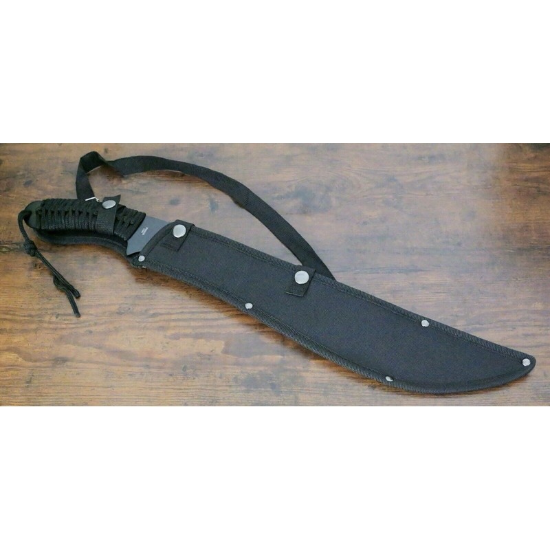 Tattva Tactical 21” Machete Black Medium Size Sawback Full Tang