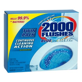 2000 Flushes Blue Plus Bleach Automatic Toilet Bowl Cleaner, 3.5 OZ TWIN-PACK (PACK OF 1), Net Weight: 7 Ounce