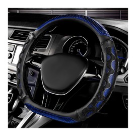 SHMZK Car Steering Wheel Cover, 15 Inch Anti-Slip Steering Wheel Cover Protector with 3D Honeycomb Design, Universal Steering Wheel Covers for Cars Truck SUV, Car Accessories (Blue)