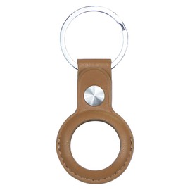 Leder-Schlüsselanhänger für AirTag, Anti-Verlust, tragbare Schutzhülle, Mikrofaser-Leder-Tracker-Halter mit Schlüsselanhänger, Zubehör für Airtag-Finder, braun