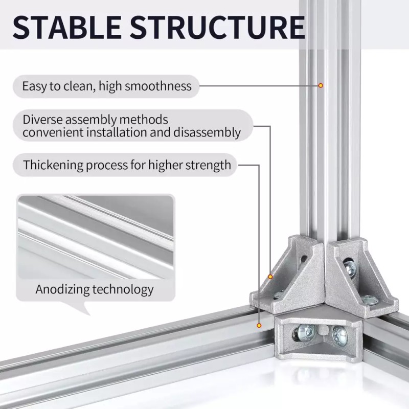4pcs 200mm 2040 V-슬롯 압출 알루미늄 프로파일 3D 프린터 프레임용