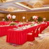 14ft Red Table Skirts for Rectangle Tables Polyester Pleated Table