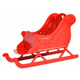 Dollhouse Red Traditional Christmas Sleigh Metal Miniature Accessories 1:12