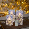 Flickering Flameless Candles Blue and White Porcelain Print, Embedded Star