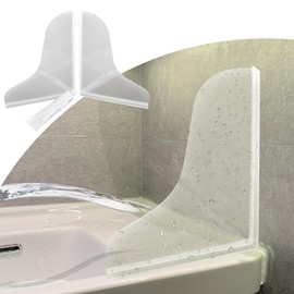 Mofason Silicone Shower Splash Guard, Clear Bathtub Corner Splash Guard, Bathroom Shower Water Guard with Adhesive for Fixing, Can Be Used in Washbasin, Tubs, Sinks Etc - 2Pack