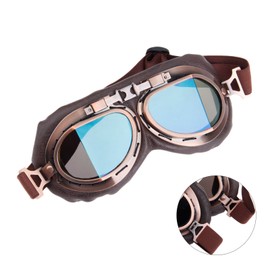 MUXSAM 1PC Motorcycle Goggles Steampunk Vintage Earhart Goggles Pilot Outdoor Sand Goggles for Half Helmet Cruiser Scooter Goggle Bike Racer Cruiser Touring Eyewear
