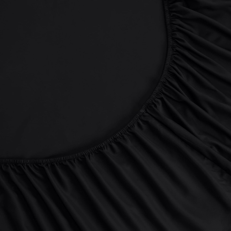 Utopia Bedding Double Fitted Sheet, Black - 12 Inch (30cm)