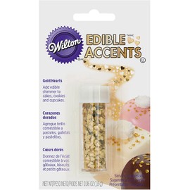 Wilton Gold Heart Edible Accents, 0.06 oz. - Cake Decorating Supplies
