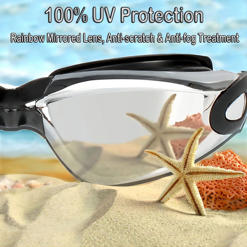 Swimming Goggle (1. Black Frame, Gold Lens)