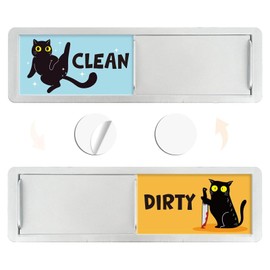 Pitigihe Dishwasher magnet 'Clean/Dirty', magnet with black cat motif
