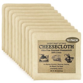 Regency Wraps 100% Cotton Ultra Fine Natural Cheese Cloth, 90 sq.ft 36" X36" 10 pcs, Chef Grade for Basting Turkey, Canning, Straining, Cheesemaking
