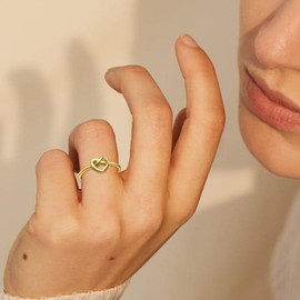 ChicSilver Sterling Silver Ring for Women,Heart Mum Ring,Thumb Rings for Women,Valentine's Day, Mother's Day Jewellery Gifts for Mother,Friends with Jewellery Box