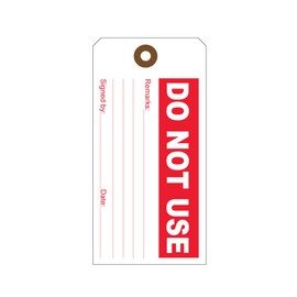 Production Quality Control Tags - Best Equipment Status Hang-Tag - Pack of 100 (Do Not Use)