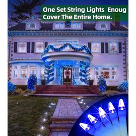 QUHUATU 750 LED 246FT Christmas Lights Outdoor, Super Long Waterproof Christmas String Lights with 8 Modes, Christmas Tree Lights with Timer Memory for Fence Garden Xmas Wedding Party Decor Blue