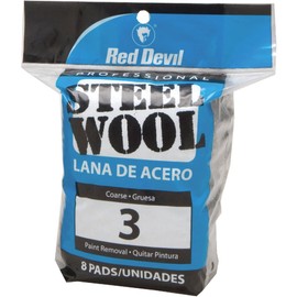 Red Devil 0326 Steel Wool, 3 Coarse, (Pack of 8)