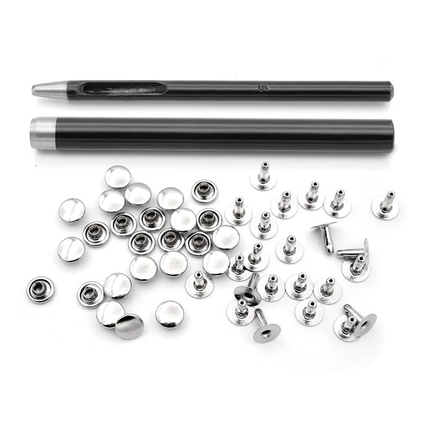 CRAFTMEMORE Single Cap Rivet Setter Rivet Punch Setting Tool Kit,