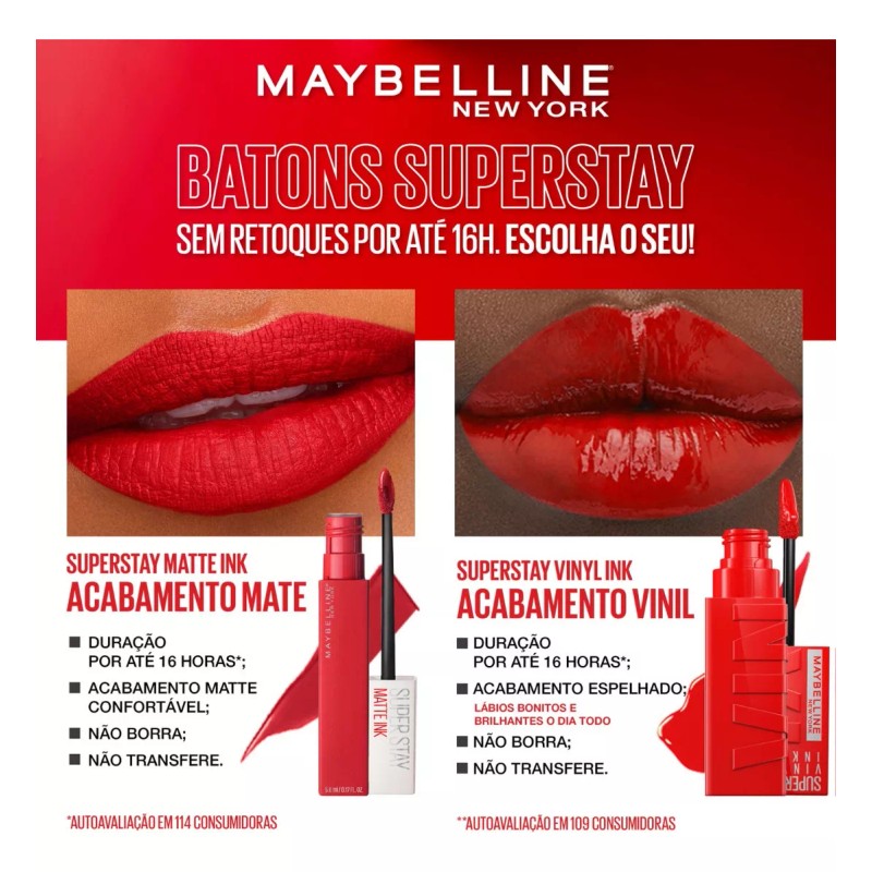 Maybelline Labial Líquido Maybelline New York Superstay Matte Ink Acabado