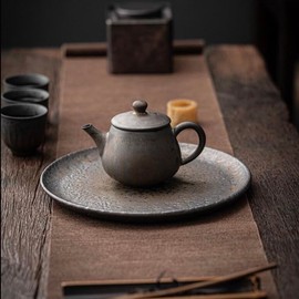 Gohobi Handgefertigte Keramik-Teekanne mit Metallic-Glasur, handwerkliches orientalisches Teegeschirr, japanisch/koreanisch/chinesischer Stil