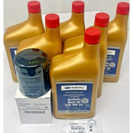 Subaru Genuine Subaru Oil Change Kit Filter Gasket 6 Qts Synthetic Motor Oil SAE 0W-20