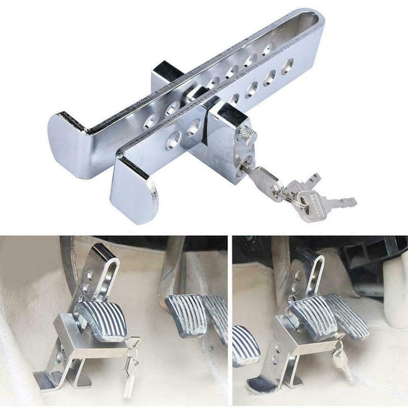 Car Pedal Lock, 8 Adjustment Hole Solid Hardened Steel Gearbox