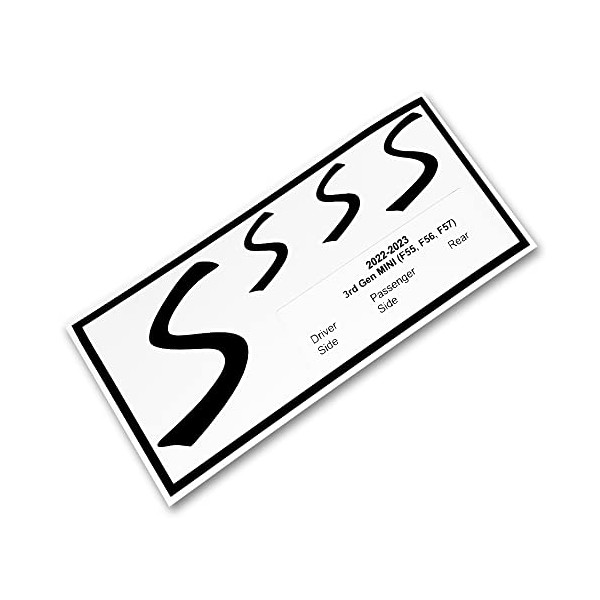 S Vinyl Decal Insert Replacements for 2022-2023 only Mini Cooper