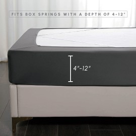 Elegant Comfort Box Spring Cover - Stretchy and Snug Fit Wrap Around 4 Sides Bed Skirt - Jersey Knit, Sleek Alternative for Bed Skirt, Soft and Smooth Fits Box Springs up to 12", King Gray