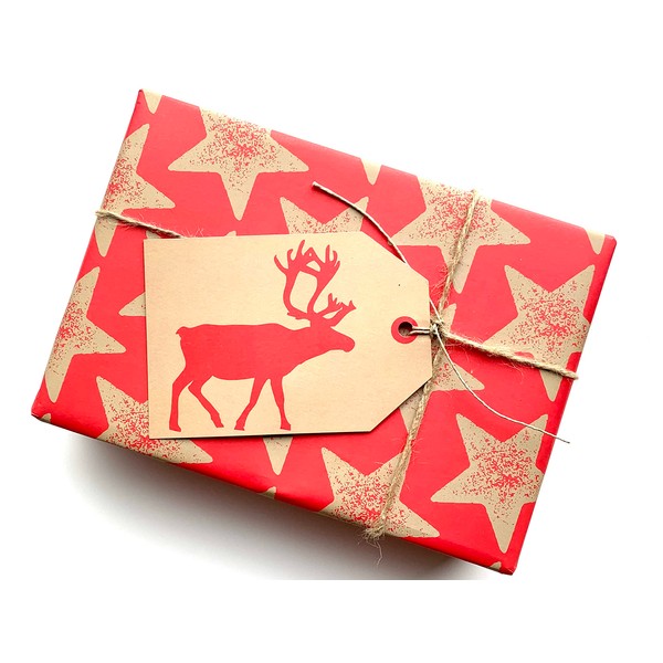 Wrapt Giant XXL Christmas Kraft Gift Tags - 12 Pack,