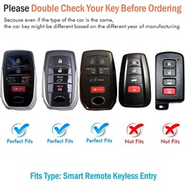 Compatible with Toyota Key Fob Cover with keychain,Key Shell Case for 2025 Camry 2021-2024 Venza,RAV4 Prime,Sienna, 2019-2024 Land Cruiser,Fortuner,Mirai, 2023-2024 Highlander,Prius,Collora(Red)