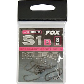 Fox Kuro S1 Series barbless - 10 carp hooks for carp fishing, fishing hooks for carp fishing, hooks, single hooks without barbs, size: 8
