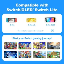 Wireless Controller for Swich,Replacement L/R Switch controllers Compatible with Switch/Lite/OLED, Support Motion Control/Wake-up/Dual Vibration