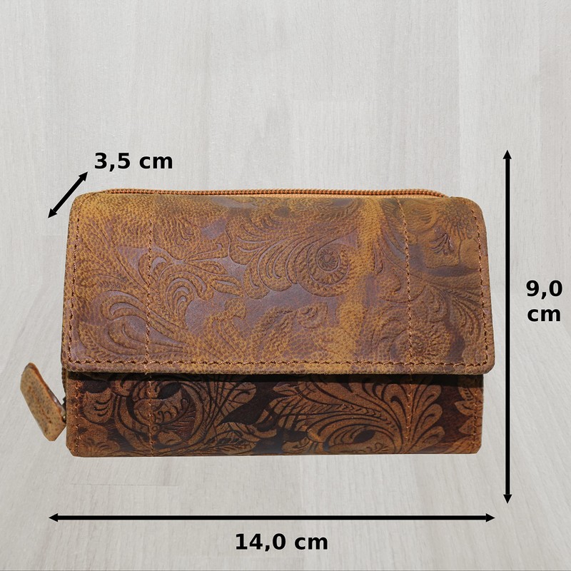 Women's Purse, Wild Leather, in 9 Colours Brown