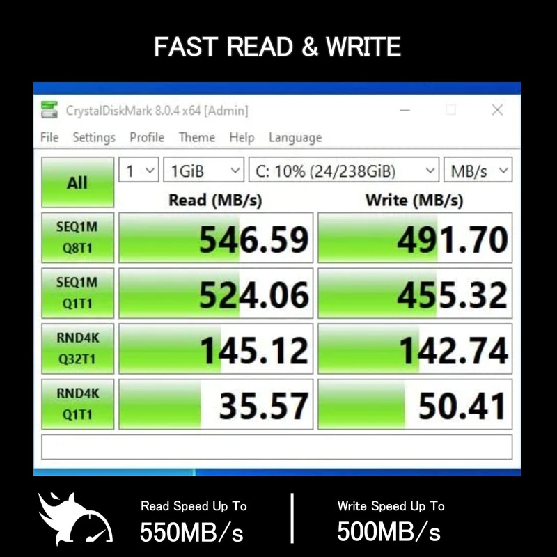 SHARKSPEED mSATA SSD 64GB Mini SATA 3 (6Gb/s) TLC 3D