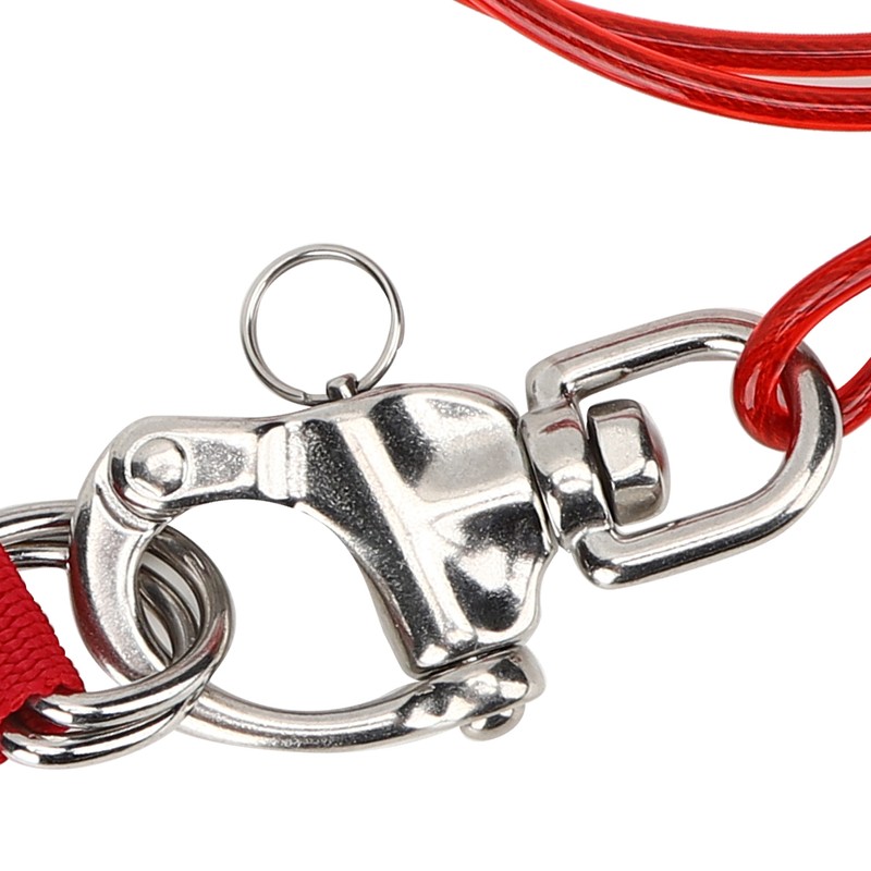 Freediving Lanyard 316 Pro Stainless Steel Safety Rope with Wristband