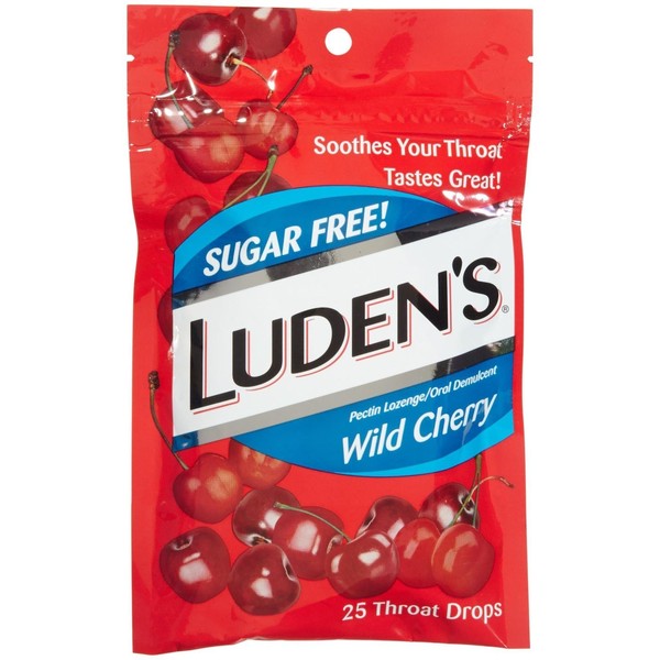 Luden's Sugar Free Throat Drops-Wild Cherry-25 ct