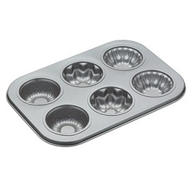 KitchenCraft Non-Stick Six Cup Flower Baking Pan, 26 x 18cm