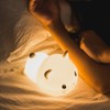 Cute Lying Cat Rechargeable Night Light, Safe Soft Silicone Material,
