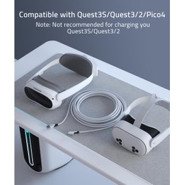 Syntech Link Cable 20FT Compatible with Meta/Oculus Quest 3/Quest 3S, Pico 4/Ultra Accessories VR Headset, High Speed Data Transfer Cord USB 3.0 Cable Type C LED Light for Gaming PC/Steam VR