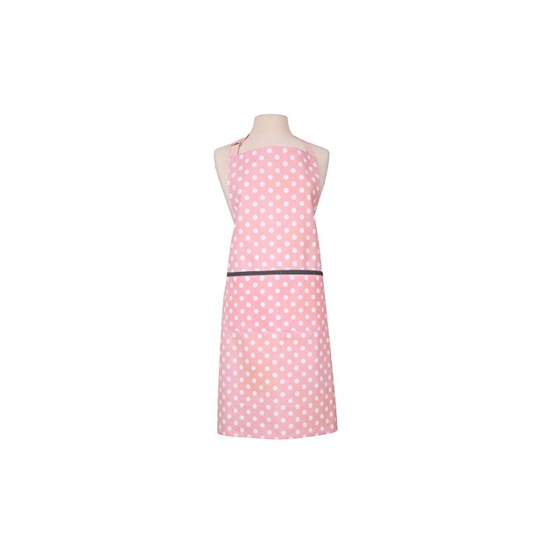 Dexam - Polka Dot Adult Kitchen Apron, Blush Pink, 100%
