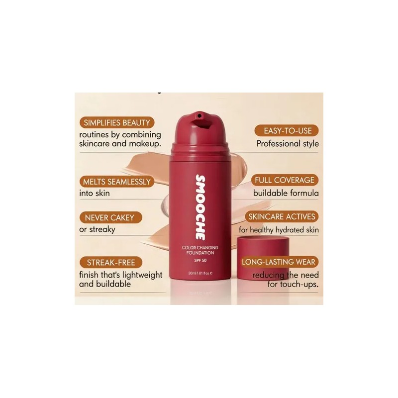 Base Líquida Con Cambio De Color Y Protector Solar Spf50