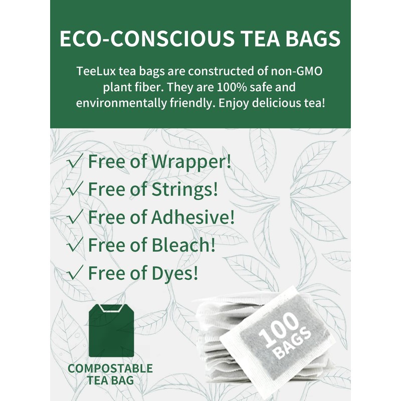 TeeLux Black Tea Bags, Premium Smoked Lapsang Souchong Tea, Caffeinated,